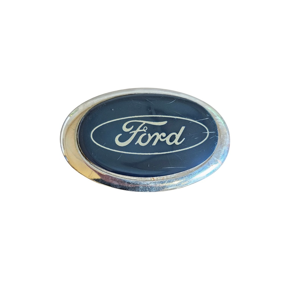 Ford Belt Buckle Mens OS Blue Silver Oval Logo Enameled Vintage Style Accessory